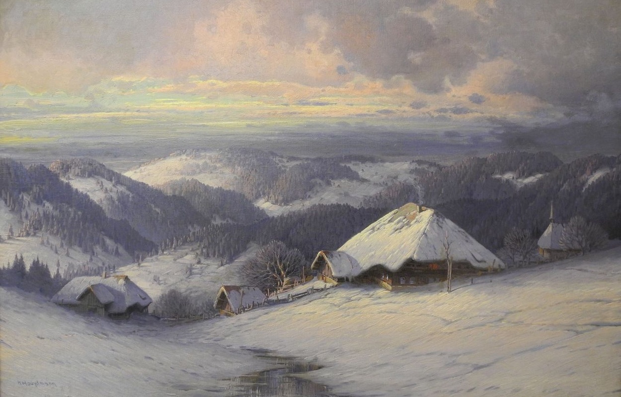 Bernau Hans Thoma Kunstmuseum Gem�lde Karl Hauptman: Abendstimmung im Schwarzwald